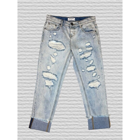 One Teaspoon Awesome Baggies Jeans Free Love Light Wash Size 27 - Picture 4 of 12